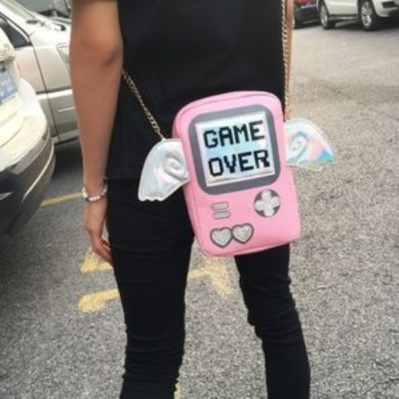 GAME OVER Gamer Pink Video Game Cosplay Handbag - Picture 6 of 6